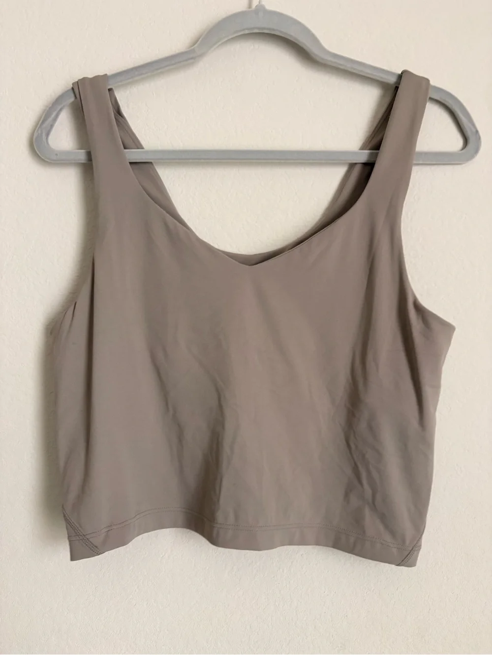 Quince V-neck Crop Tank - Taupe size XL - Picture 1 of 4